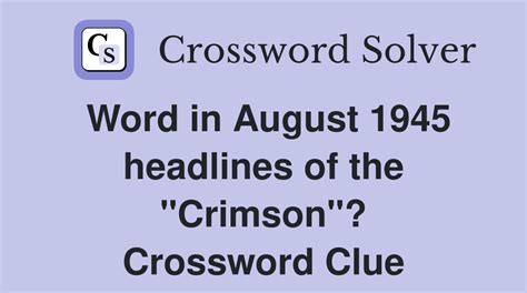 crimson crossword clue